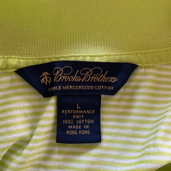 Brooks Brothers Mens Polo Sz L Performance Knit Double Mercerized Cotton Green - Picture 4 of 6